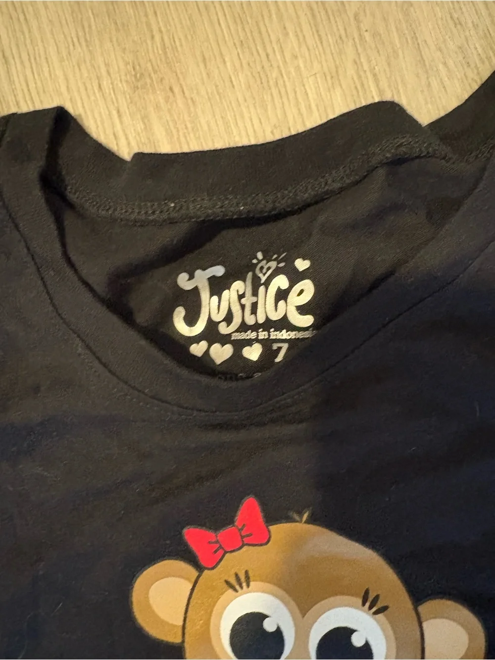 Kids Black Long-Sleeve Monkey 'Ugly Sweater' Top size 7 Justice